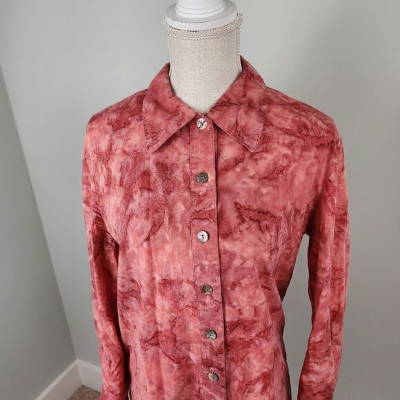 Liza Lynn Women's Long Sleeve Western Button Down Shirt Size Large Made in Texas - Picture 2 of 7